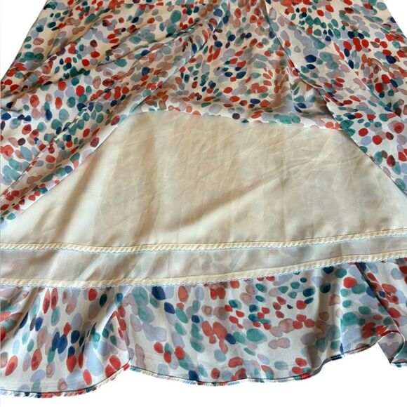 Maeve Anthropologie Watercolor Flutter Sleeve Mini Dress Womens Large - Picture 8 of 13